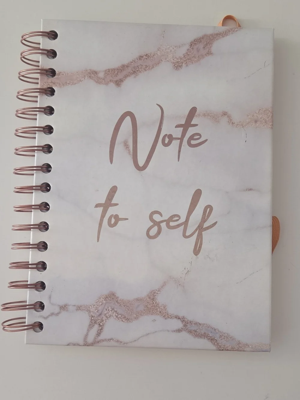 Note to Self Marble Notebook with Rose Gold Accents
